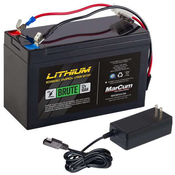Marcum Lithium Brute 12V 10AH LiFePO4 Battery and Charger Kit 3